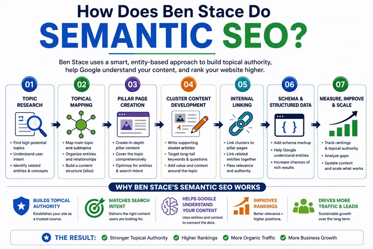 Discover How Ben Stace Do Semantic SEO, internal linking methods, and content structure for building topical authority and better rankings.